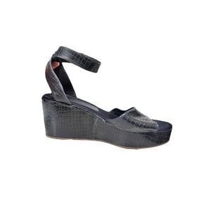 Rachel Comey women's juno wedge Platform Sandals‎ Reptile Texture navy size 10